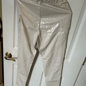 SHEIN Glossy Off-White Pants